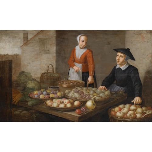 Impression giclée scène sur le marché l'histoire de l'art de 1655 dans votre salon