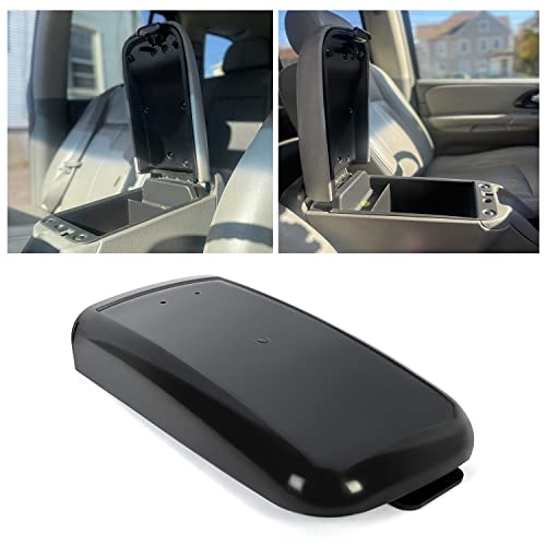 Kojem Center Console Armrest Lid Compatible with 02-09 Trailblazer Envoy 03-08 Ascender 05-09 Saab 9-7x 02-04 Bravada 04-07 Rainier Replace for 25998847 25998844 25998838 W/Latch (W/O Leather Cover)