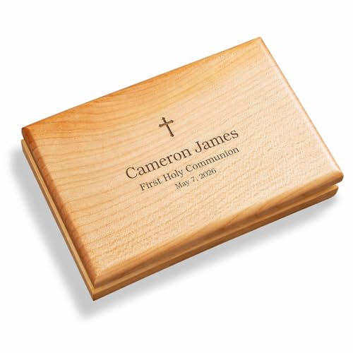 Personalization Universe My First Communion Valet Box, Personalized Catholic Keepsake Rosary Storage, First Communion Gifts for Boys, Girls and Boys Religious Gifts