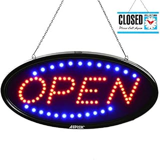 LED Open Sign, AGPtek 19x10inch LED Business Open Sign Advertisement Board Electric Display