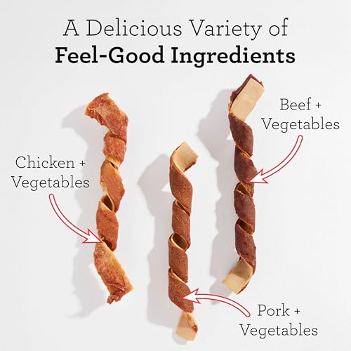 DreamBone Spirals Variety Pack Dog Treats, Daily Rawhide-Free Chew, Digests Safely and Completely, with Real Protein, Chicken, Beef, Pork and Veggies, 18 Count - Image 3