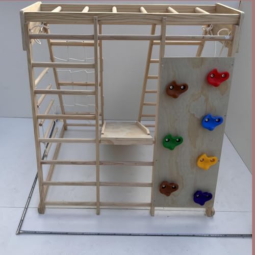 9 in 1 Indoor Playground, Montessori Wooden Jungle Gym Indoor