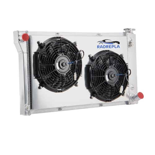 RADREPLA CU369 3 Row Aluminum Radiator for 1967-1972 Chevy C/K C10 C20 C30 Truck Radiator Shroud Fan Radiador Crossflow Radiators 1967 1968 1969 1970 1971 1972 67 68 69 70 71 72
