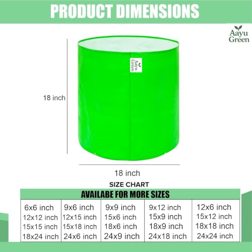Image of Grow Bag UV Protected 260 GSM | HDPE Grow Bags for Plants | Heavy Duty Green Garden Plant Grow Bag with Drainage Holes | Reusable Vegetable Grow Bag for Terrace Gardening (2, 18X18 INCH)