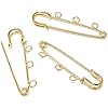 Honbay 10PCS 5.7cm/2.24inch Heavy Duty Safety Pins Brooch with 3 Holes for Blankets, Skirts, Kilts, Knitted Fabric, Crafts