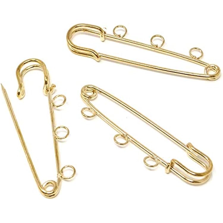 Honbay 10PCS 5.7cm/2.24inch Heavy Duty Safety Pins Brooch with 3 Holes for Blankets, Skirts, Kilts, Knitted Fabric, Crafts