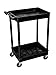 Luxor 2-Shelf Laminate Utility Cart, Black (STC11-B)