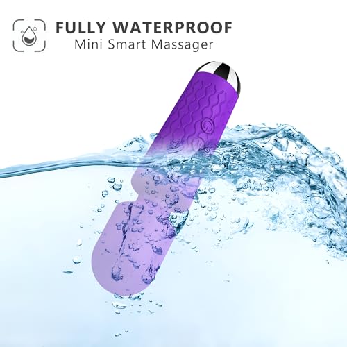 Image of Handheld Back Massager - Powerful Vibration Wand, Waterproof - Relieves Whole Body Muscle Tension and Promotes Relaxation. Features 20 Modes and 8 Speeds (Purple)