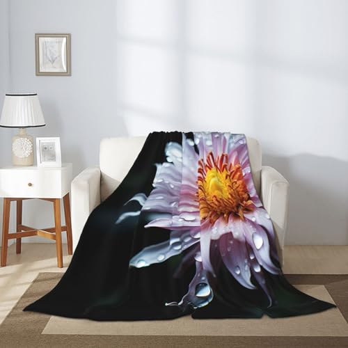 Couverture en flanelle à imprimé de fleurs plaid microfibre doux et léger - 6