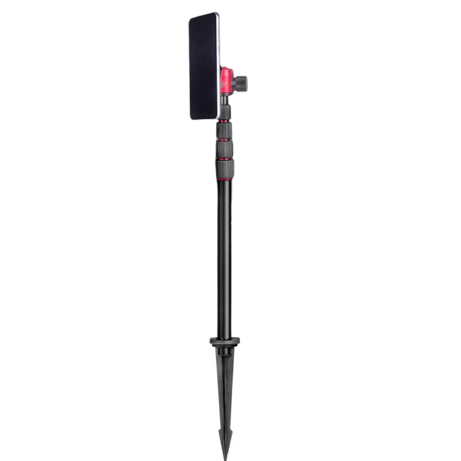 Statyw Golfowy, Magnetyczny Uchwyt na Telefon, Regulowany Stojak na Aparat z głowicą kulową 360° i Wysuwanymi Nogami ze Stopu Aluminium o Długości od 40 Cm do 160 Cm, Idealny do Treningu