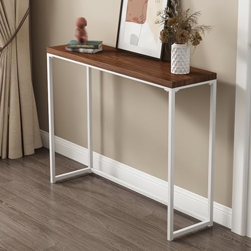 Mesa estrecha para pasillo larga y blanca ideal para organizar objetos diarios