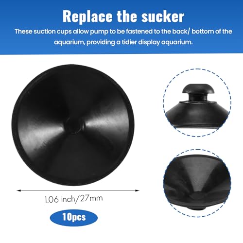 Dytabepl 10 X Schwarz Gummi 27Mm Saugnapf Clip Saugnapf für Aquarium Pumpe