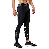 2XU Mens Accelerate Compression Tights MA4476b-P, Mens, Accelerate Compression Tights, MA4476b, Black/Silver, X-Small