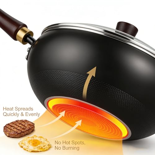 Wok de hierro fundido japonés con tapa 24 cm miniatura 4