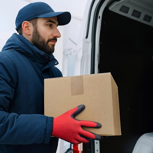 Image of KAYGO Winter Work Gloves Thermal Insulated, PU Coated,12 Pairs, KG11W | Excellent Grip, Breathable & Lightweight, 13-Gauge Seamless Knit, For Freezer Work, Cold Storage, Winter Outdoor Jobs