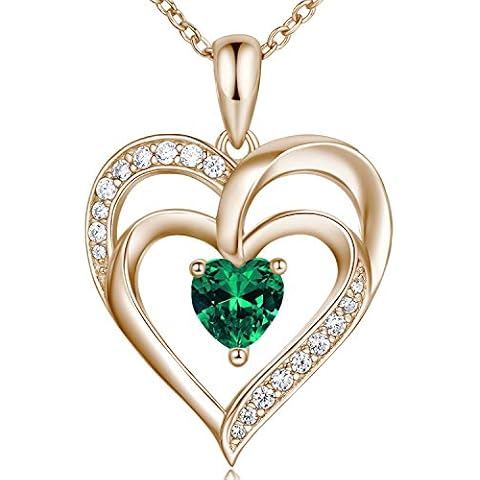 Van Chloe Necklaces for Women Love Heart 925 Sterling Silver Necklace Heart Pendant Birthstone Jewelry Gift for Women Girls Wife Mom on Mother's Day Birthday Cover