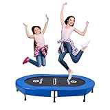 【Welmotive｜二人同時OK】楕円形 トランポリン 大型 室内用 静音 とらんほりん 子ども 大人 家庭用 耐荷重150kg エクササイズ 筋トレ ダイエット 安全設計 バネ40本 おもちゃ ギフト 誕生日 クリスマス 入園 入学祝い 新年プレゼント 紺色