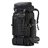 FLYKEPER 75L Hiking Backpack Outdoor Trekking Bag Lightweight Waterproof Bag Ski Backpack Tactical Backpack, New Black