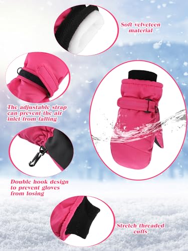Image of SATINIOR Kids Snow Mittens Waterproof Winter Ski Gloves Warm Thicken Snow Gloves for Girls Boys