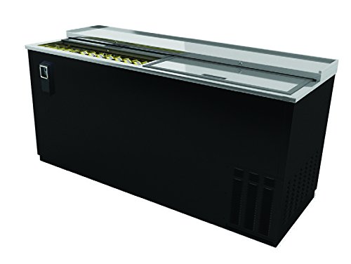 BK Resources Back Bar Underbar Refrigeration Bottle Cooler with Stainless Steel Top, 65-1/2" x 26-1/2" x 33-3/8"