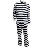 ECMRAD Arkham Asylum Cosplay Costume Joker Prison Clothing Christmas Party Halloween Uniform Cosplay Costume Customize Any Size (Male, S)