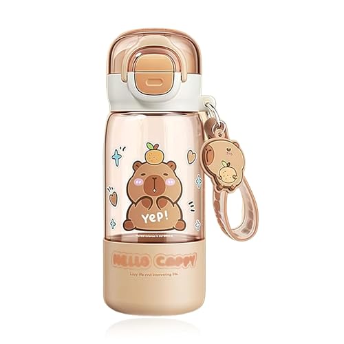 FloralGrace Botella de Agua Capybara Con Tapa Llavero Botella de Agua Linda Con...
