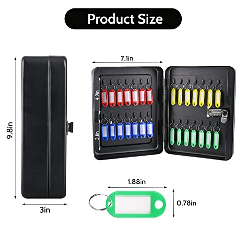 Qulable Combination Key Safe, Wall Mounted Key Box 28-key Steel Key Cabinet - Image 2