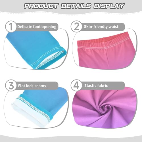 DOMIKING Red Blue Gradient Girl's Leggings Pants Kids' Yoga Pants Stretchy Workout Bottoms 4 Years3