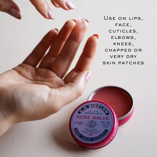 C. O. Bigelow C.O. Bigelow Assorted Salve Tins, Pack of 3 Lip Balm Tins, Rose, Lavender, and Sakura Rose All Purpose Salve for Lips, Cuticles, Hands & Dry Skin, Lip Balm Set, 0.8 oz