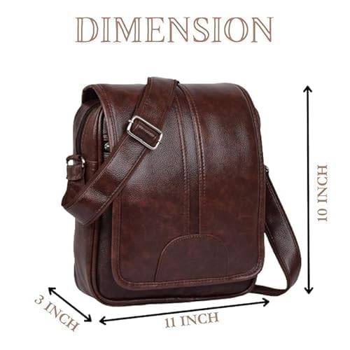 Image of Unique Side Bag One Side Shoulder Bag For Men & Women Leatherite bag Travel Bag Trendy Bag Leather Bag Office Bag