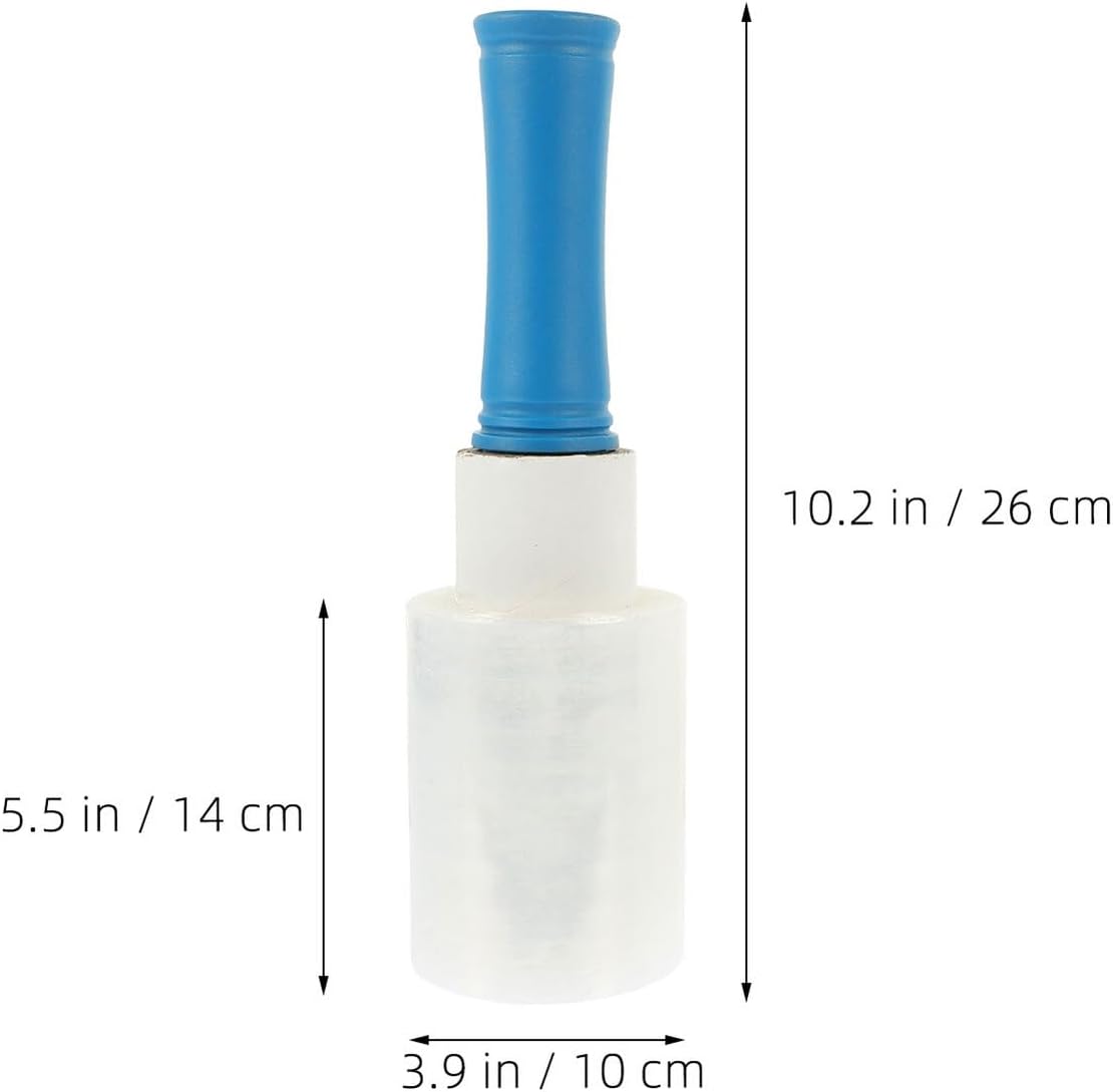 Ciieeo 4 Rolls Stretch Wrap Film with Handle 0.02mm X 10cm X 150m Industrial Cling Packaging Film for Shipping and Furniture Protection