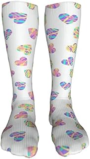 702 Unisex Sports Socks Heart Athletic Socks Anti-Slip Running Socks Warmer Trainer Socks For Walking Hiking 50Cm