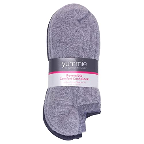 Yummie Ladies' Comfort Socks 3-pair ~ for Women ~ 2-In-1 Reversible sock3