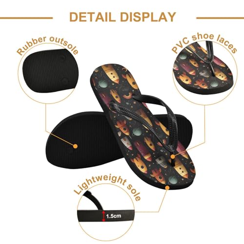 Flip Flop Sandals Cartoon Universe Print for Women Men Beach Outdoor XS3