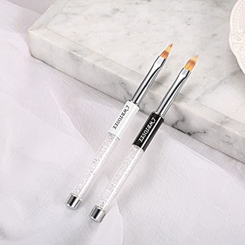 Lwbtosee 2Pcs Nail Ombre Brush Nail Art Painting Pen Brush Uv Gel Polish Gradient Color Rhinestone Crystal Acrylic Nail Drawing Pen #TOP5