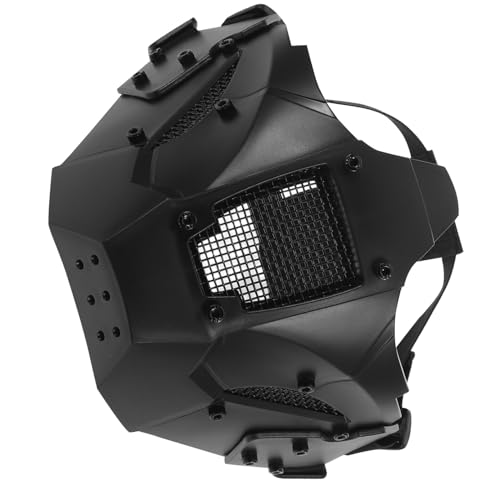VALICLUD Media Cara Futurista de Hierro Resistente Base para Casco Samurái Punk Uso para Cosplay y Halloween Duradera para Adultos Hombres Mujeres