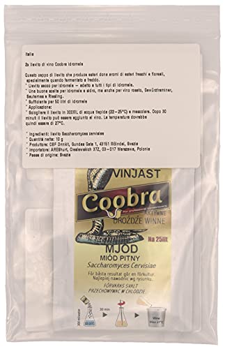 2x Trocken Methefe - 10g/25L | Honigweinhefe | Metwein | Weinhefe | Hefe Weißwein und Rotwein…