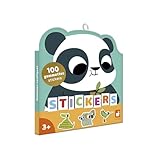 UN'ATTIVITÀ CREATIVA E DIVERTENTE: Una bustina a forma di panda contenente 100 adesivi a tema animali esotici, perfetta per stimolare la curiosità a partire dai 3 anni.