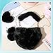 Abbylike Valentines Furry Heart Shaped Purse Fluffy Faux Fur Shoulder Bag Crossbody Handbag for Women Girl(Black)