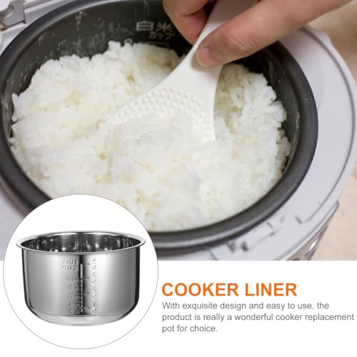 Amosfun 304 Stainless Steel 5L Rice Cooker Inner Pot Replacement, Thickened Multi-Layer Non-Stick Cooking Pot Compatible with Electric Rice Cookers, Kitchen Essential for Home Use - Image 2
