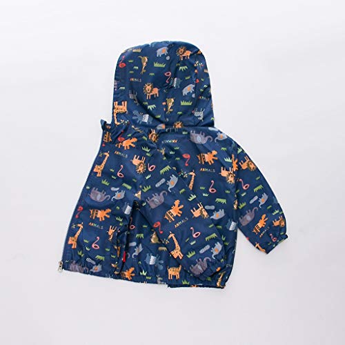 Toddler Baby Boys Girls Jacket Long Sleeve Windproof Coats Zip Up Trench Windbreaker (Navy, 2-3 Years)4