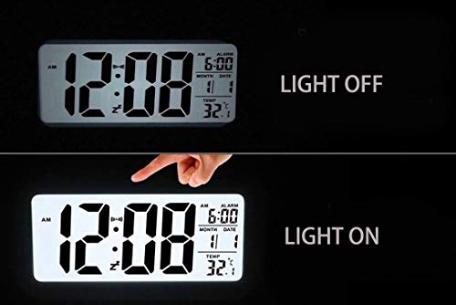 Topkey Sveglia digitale da comodino, sveglia da