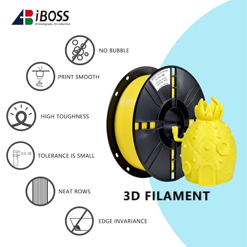 Image of iBOSS PLA Plus (PLA+) 3D Printer Filament 1.75mm,1kg Spool (2.2lbs) Toughness Enhanced 3D Printing Filament,Dimensional Accuracy + /- 0.02mm,1.75mm PLA Plus Filament,Fit Most FDM Printer(Yellow)