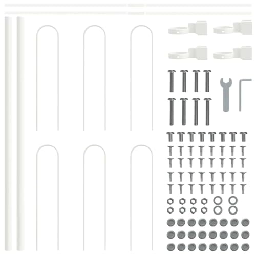 vidaXL Staccionata da Giardino con Parte Superiore ad Arco Bianca, Lunga 8,5 Metri e Alta 0,6 Metri. È Una barriera in Acciaio Rivestita in Polvere, Perfetta per Giardini, Cortili o aiuole. È un'ott