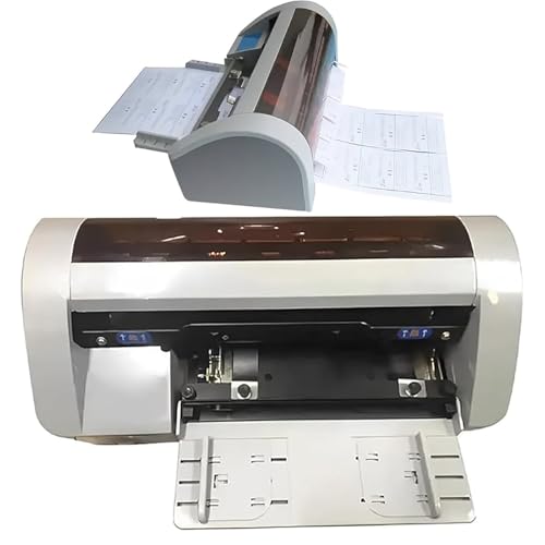Elektryczny nóż do wizytówek, regulowany margines 5-15 mm, wycina 30-40 kart/min, kompatybilny z kartami A4 i 195 x 295 mm, trwały do ponad 100 000 cięć
