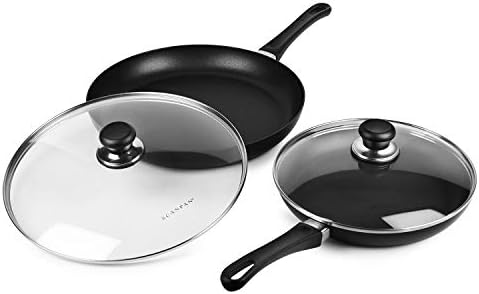 Scanpan Classic Nonstick Fry Pan Skillet Set with Lids (10.25 & 12.5-inch) - Thumbnail 3