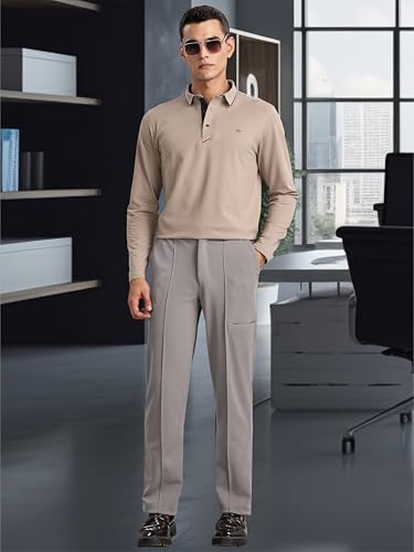 Image of STELLERS Men's Full Sleeve Polo T-Shirt | Premium Cotton | streatchable | Enzyme bio Washed | Feather Touch Feel | Sustainable