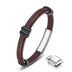 B-Leather Color: Brown;Metal Color: Black