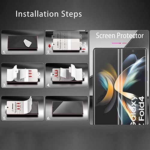 Anoowkoa [2 Pack Premium Samsung Galaxy Z Fold 4 Screen Protector SOFT TPU Film Guard Cover-Genuine Glass-One-Push Super Easy Installation