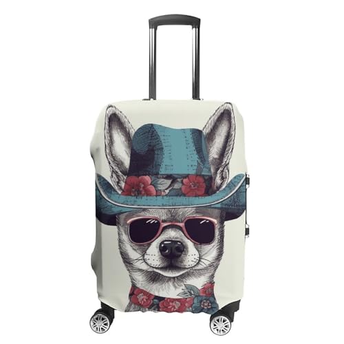 Housse de bagage élastique chihuahua blanc pour voyager serein en avion